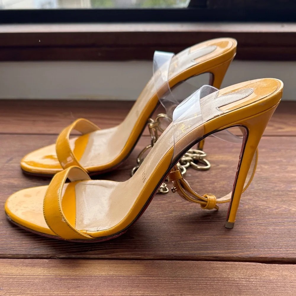 Christian Louboutin Yellow Heeled Sandals - Picture 2 of 7